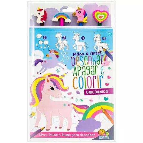MAOS A ARTE! DESENHAR, APAGAR E COLORIR: UNICORNIOS