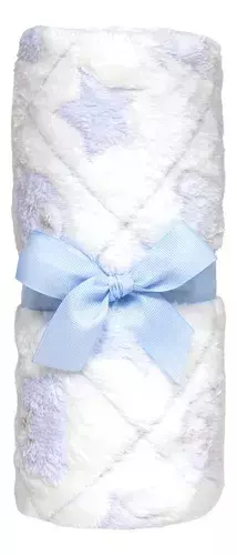 Cobertor Manta Antialérgica De Bebê Buba Cor Azul Ursinho