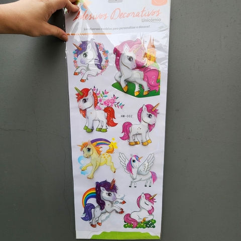 Adesivo Infantil Unicornio 66X