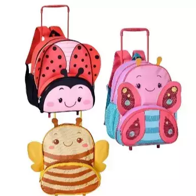 Mochila de Rodinha Menina Fofura Bichinhos Clio Pets