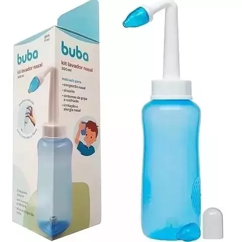 Kit Lavador Nasal Bico Silicone Alivia Congestão Nasal Buba