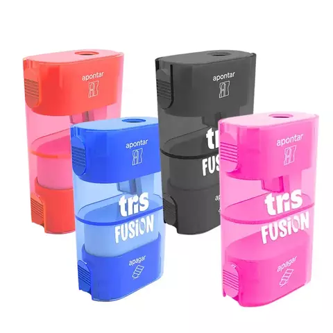 Apontador Com Depósito Com Borracha Tris Fusion – Cores Sortidas