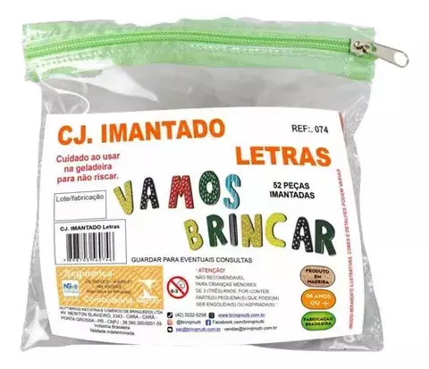 Conjunto Imantado Letras Brinquedo Infantil Educativo