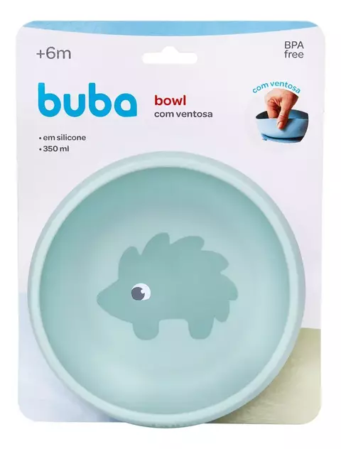 Pratinho Fundo Bebê Bowl Em Silicone Com Ventosa Buba Cloudy Cor Verde Lisa