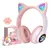 Fone Gatinho Sem Fio Com Led Bluetooth Cartao de Memoria Orelha de Gato - comprar online
