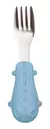 Kit Talheres Garfo Colher Inox Cabo Silicone-Azul - Criativa Mix