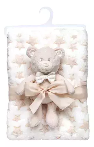 Mantinha Para Bebê Com Ursinho Soninho Bege - Buba