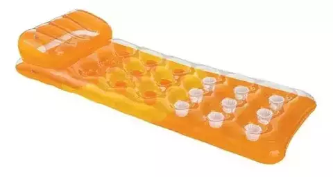 Boia Colchão Inflável Bronzeador Caribe Porta Copos 1,88cm