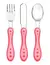 Kit Talheres Infatil De Treinamento Buba Garfo Faca E Colher Estrelinha Rosa