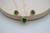 Conjunto Coração Esmeralda com Zircônias Banho de Ouro 18k