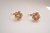 Argola Flor de Pétalas Arredondadas Coloridas Banho de Ouro 18k