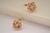 Argola Flor de Pétalas Arredondadas Coloridas Banho de Ouro 18k - comprar online