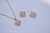 Conjunto Trevo Cravejado Banho de Ouro 18k - comprar online