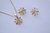 Conjunto Flor Pétalas Coloridas Banho de Ouro 18k - comprar online