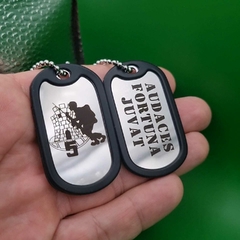 Dogtag com DUAS plaquetas Personalizadas com gravação a laser e silenciadores - comprar online