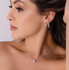 Brinco Argola com 28 Moissanites - Dohra Eleganza