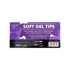 SOFT GEL TIPS BALLERINA x 600u - CITY GIRL