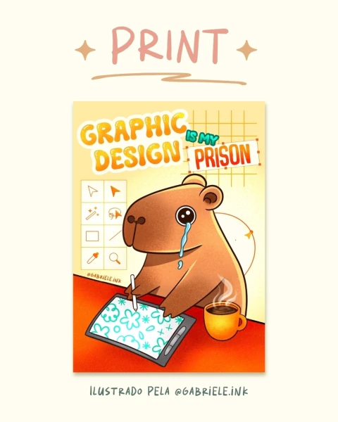 Print A6 ou A5 - Graphic Design Is My prison - comprar online