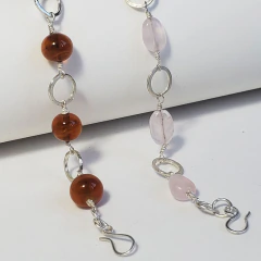 Pulsera Serena - Plata y cuarzos rosa en internet
