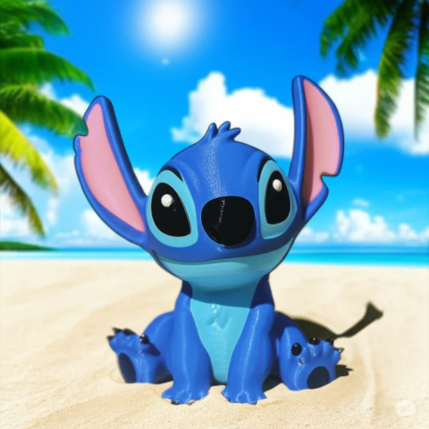 BONECO DO FILME STICH PRODUZIDO EM 3D COLORIDO, FOFURA QUE VEIO DO HAVAÍ PRA SUA CASA