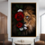 Quadro Decorativo 1 Tela Animais Leão com Flores Vermelhas