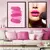 Quadro Decorativo 2 Telas Beleza Maquiagem Batom Rosa