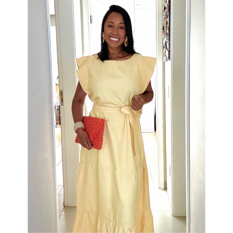 VESTIDO MUSCLE TEE -ALFAIATARIA MARRANT - AMARELO MANTEIGA - comprar online
