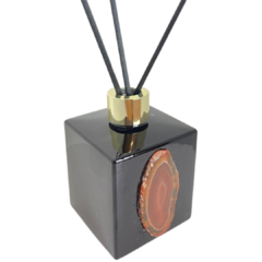 Kit lavabo - saboneteira e difusor preto ágata marrom