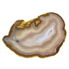 Platter de ágata marrom banhado a ouro 24k - loja online