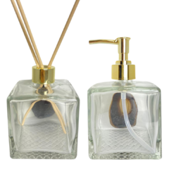 Kit lavabo - saboneteira e difusor ágata preta
