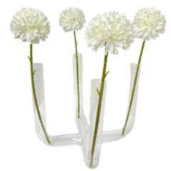 Hortênsias brancas permanentes artificiais no vaso de 4 tubos