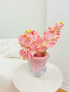 haste flexível de orquídea artificial permanente toque real rosa no vaso de murano