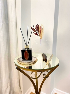 Kit lavabo - saboneteira e difusor preto ágata marrom