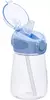 Garrafa De Agua Infantil Tritan Resistente Canudo Silicone Azul - Buba na internet