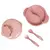Kit Refeição: Bowl com Compartimento Ventosa e Talheres Rosa (6m+) - Buba