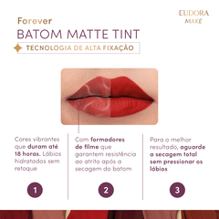 Batom Líquido Nude Icônico Eudora Make Forever Matte Tint 4ml na internet