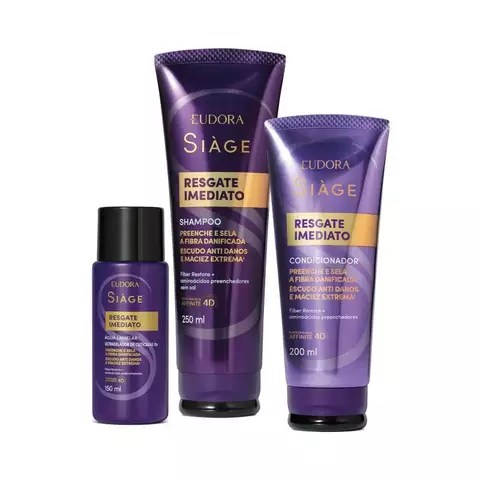 Combo Siàge Resgate Imediato: Shampoo 250ml + Condicionador 200ml + Água Lamelar 150ml - comprar online