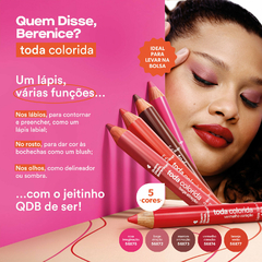 Imagem do Lápis Multifuncional 3 Em 1 Rosa Imaginação Toda Colorida 1,2g