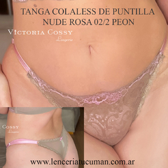 VICTORIA COSSY TANGA COLALESS DE PUNTILLA NUDE ROSA 02/2 PEON