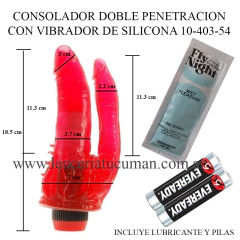 CAIMAN CONSOLADOR DOBLE PENETRACION CON VIBRADOR DE SILICONA 10-403-54
