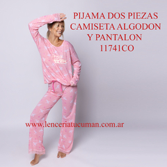 SOPINK PIJAMA DOS PIEZAS CAMISETA ALGODON Y PANTALON CORAL 11741CO