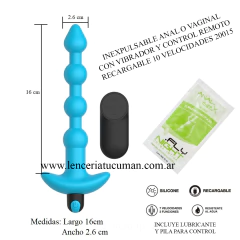 ST PLUG ANAL O VAGINAL HUGO ESCALONADO CON VIBRADOR Y CONTROL REMOTO REGARGABLE CELESTE 20015