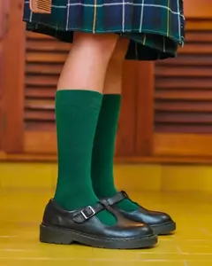 CIUDADELA MEDIA 3/4 LISA COLEGIAL ALGODON CON LYCRA VERDE 4730V - comprar online