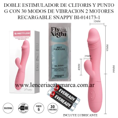 PRETTY LOVE DOBLE ESTIMULADOR DE CLITORIS Y PUNTO G CON 30 MODOS DE VIBRACION 2 MOTORES RECARGABLE SNAPPY BI-014173-1