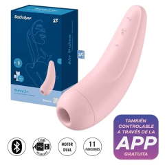 Imagen de SATISFYER SUCCIONADOR DE CLITORIS 11 MODOS DE PRECION DE AIRE Y 11 MODOS DE VIBRACION RECARGABLE Y BLUETOOTH CURVY2+ 7519 / 1852