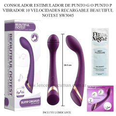 SECWELL CONSOLADOR ESTIMULADOR DE PUNTO G O PUNTO P VIBRADOR 10 VELOCIDADES RECARGABLE BUMP ORGASM SW3045
