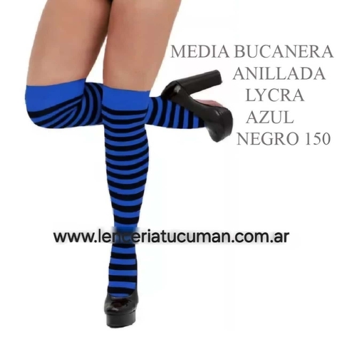 MALENA MEDIA BUCANERA ANILLADA LYCRA AZUL NEGRO 150AZN