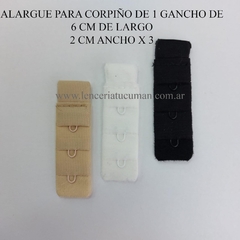 I-BRA ALARGUE PARA CORPIÑO DE 1 GANCHO DE 6 CM DE LARGO 2 CM ANCHO X 3 04
