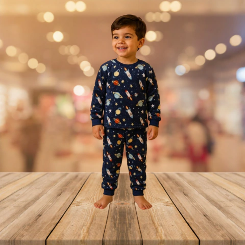 Conjunto Pijama Inverno Fleece Foguete