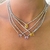 Colar Brilhante Luxo Pedra Gota Rosa - Não escurece - comprar online